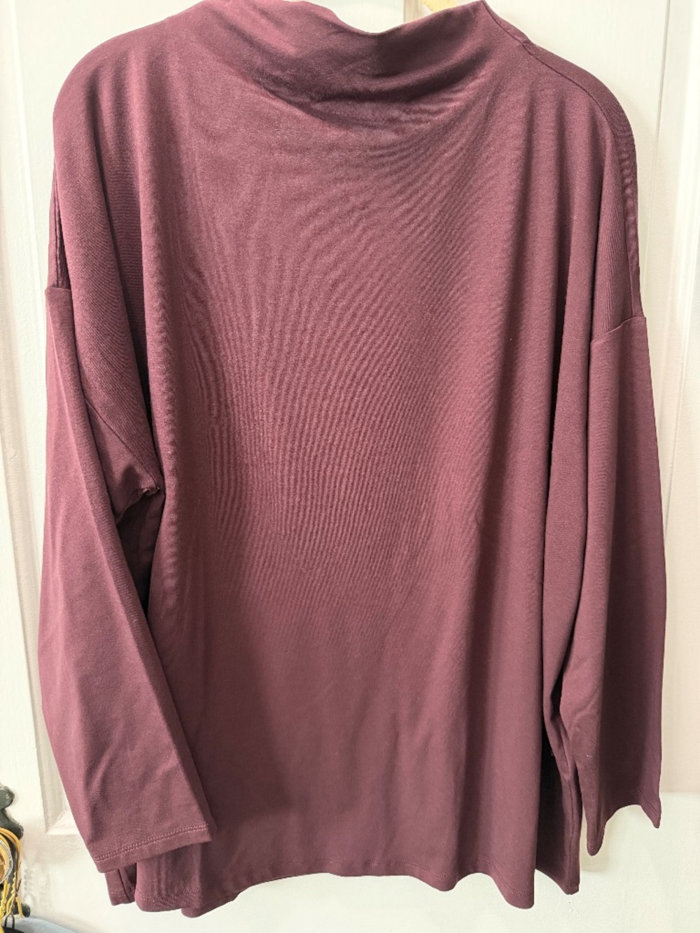 Eileen Fisher Longsleeve Boxtop in Chassis (Burgundy) 2X